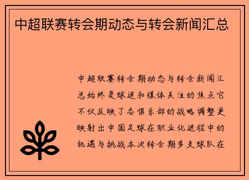 中超联赛转会期动态与转会新闻汇总